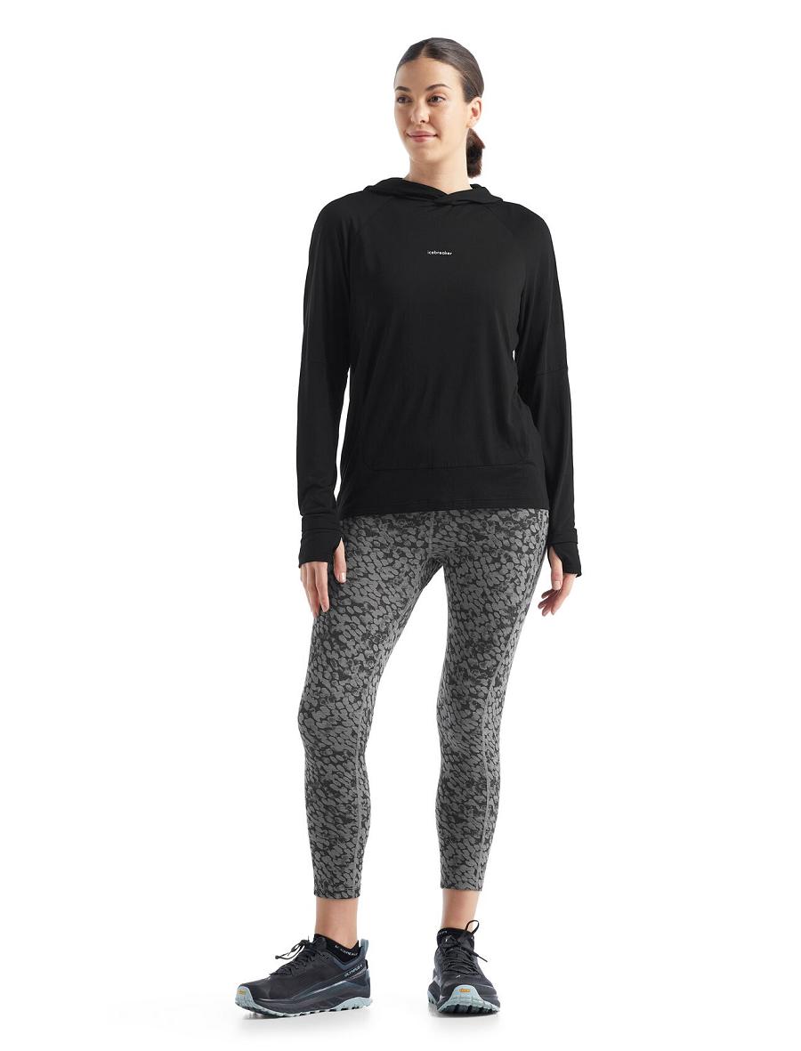 Icebreaker Cool-Lite™ Merino Hoodie Naisten Long Sleeve Mustat | FI 1637JPQJ